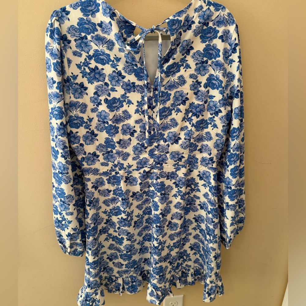 Sugar lips Wilma Floral Ruffle Flounce Mini Dress size L NWT - Picture 4 of 8